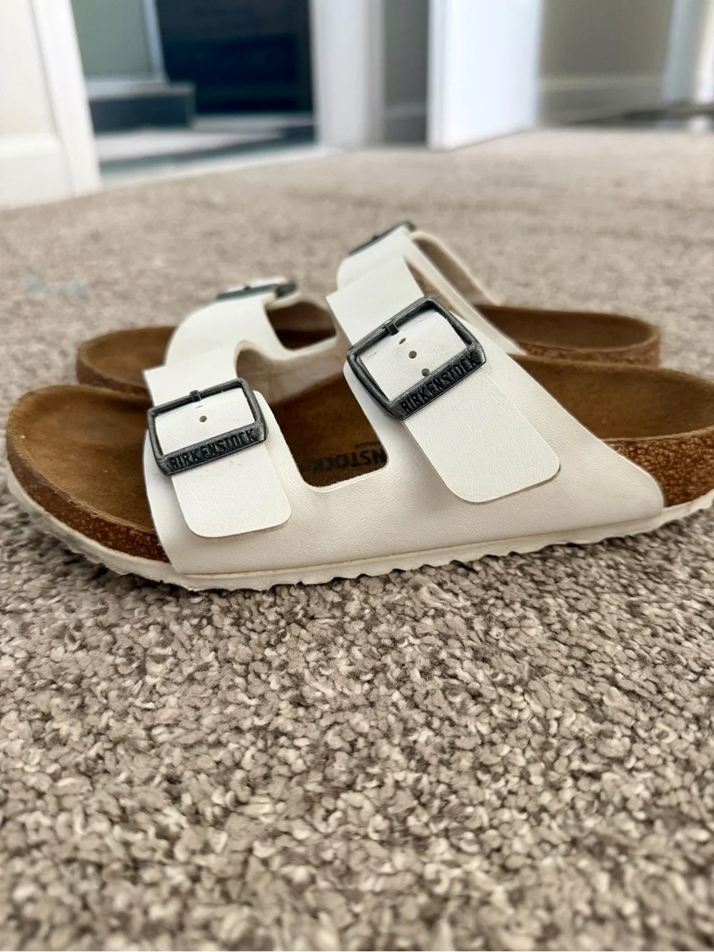 Birkenstock White Two-Buckle Kids Sandals